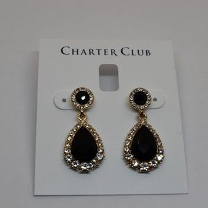 Charter Club Gold Tone Crystal,Stone Drop earrings